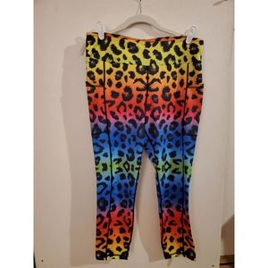 GRRRL Rainbow Leopard Lightweight 7/8 Leggings XL